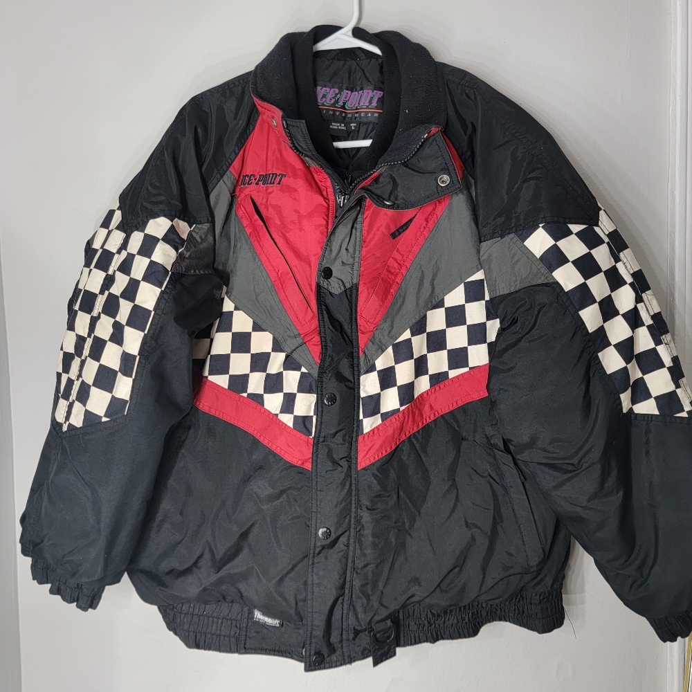🛷VINTAGE 90S ICE POINT SNOW MOBILE SLEDDING WINTER PUFFER JACKET🛷